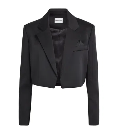 Claudie Pierlot Satin Cropped Blazer In Black