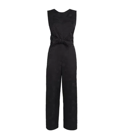 Claudie Pierlot Satin Jacquard Jumpsuit In Black