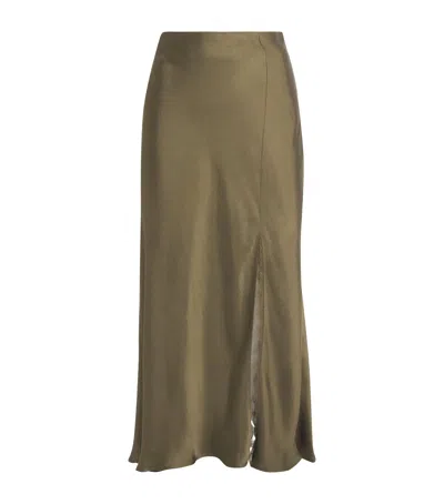 Claudie Pierlot Satin Lace Midi Skirt In Multi