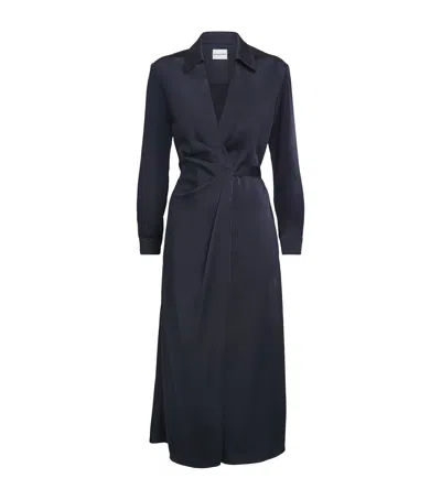 CLAUDIE PIERLOT SATIN MAXI WRAP DRESS