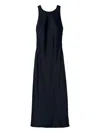 Claudie Pierlot Satin Open-back Maxi Dress In Noir / Gris