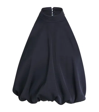 Claudie Pierlot Satin Open-back Blouse In Blue