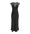 Claudie Pierlot Womens Black Flowy Lace-trim Organza Midi Dress In Black