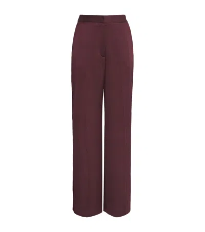 Claudie Pierlot Satin Tailored Trousers In Red
