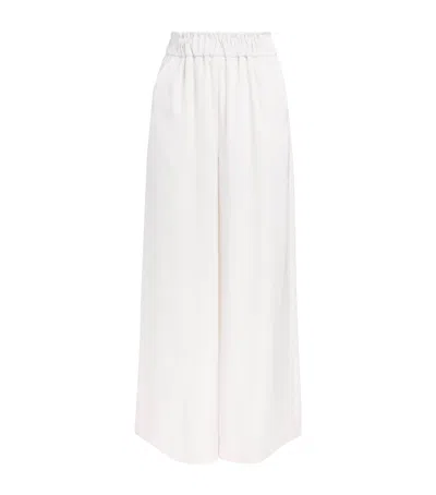 Claudie Pierlot Satin Tailored Trousers In White