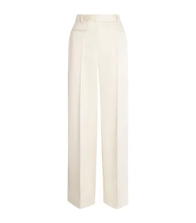 Claudie Pierlot Satin Wide-leg Tailored Trousers In Yellow