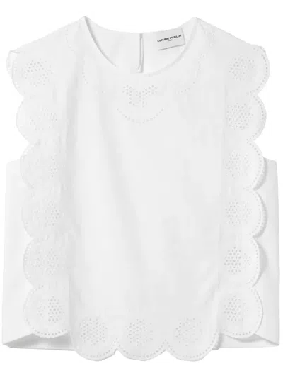 Claudie Pierlot Scallop-edge Blouse In White