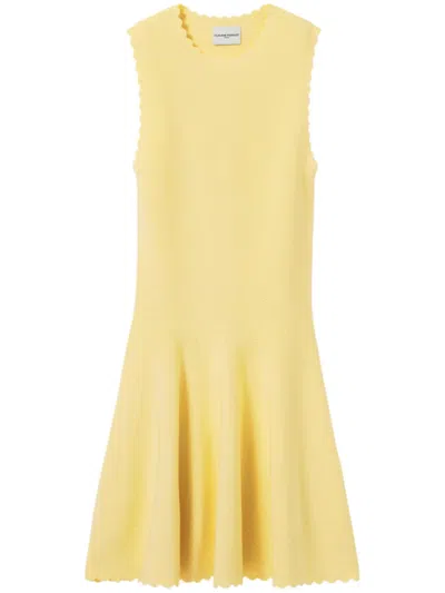 Claudie Pierlot Scallop-hem Mini Dress In Yellow