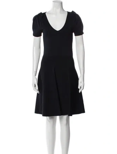 Pre-owned Claudie Pierlot Scoop Neck Knee-length Dress In Blue