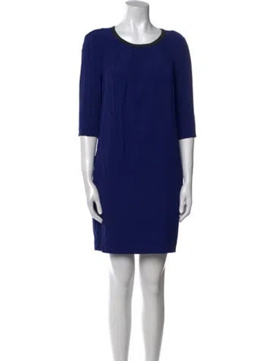 Pre-owned Claudie Pierlot Scoop Neck Mini Dress In Blue