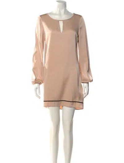 Pre-owned Claudie Pierlot Scoop Neck Mini Dress In Neutral