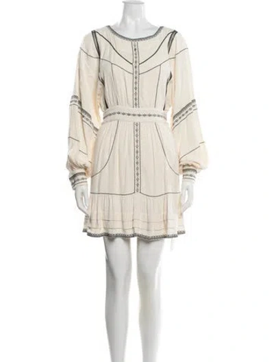 Pre-owned Claudie Pierlot Scoop Neck Mini Dress In Neutral