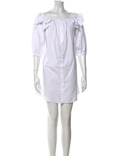 Pre-owned Claudie Pierlot Scoop Neck Mini Dress In White