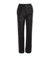 Claudie Pierlot Sequin-embellished Straight Trousers In Black