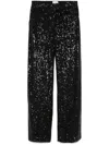 Claudie Pierlot Sequin Straight-leg Trousers In Black