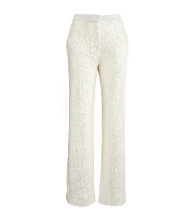 Claudie Pierlot Sequinned Straight Trousers In Nude