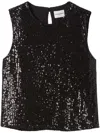 Claudie Pierlot Womens  Split-back Sequin-embellished Woven Top In Black