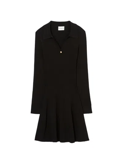 Claudie Pierlot Short Fine-knit Dress In Black