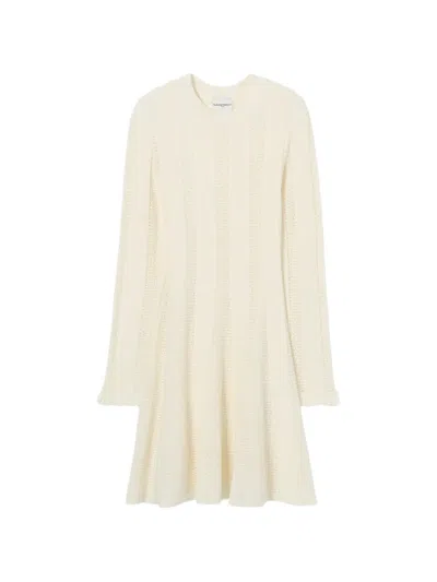 Claudie Pierlot Short Knitted Skater Dress In Neutral