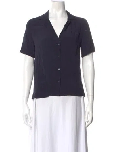 Pre-owned Claudie Pierlot Short Sleeve Blouse In Blue
