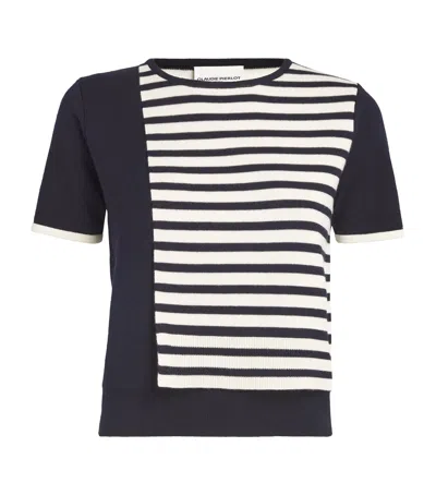 Claudie Pierlot Short-sleeve Striped Sweater