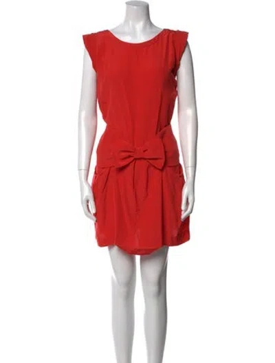 Pre-owned Claudie Pierlot Silk Mini Dress In Orange