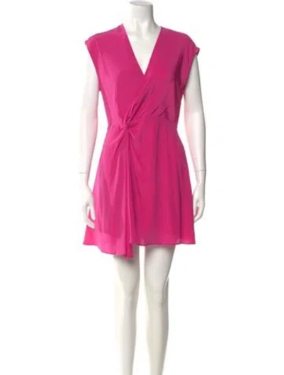 Pre-owned Claudie Pierlot Silk Mini Dress In Pink