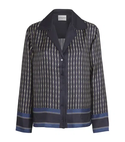 Claudie Pierlot Silk Printed Colina Shirt In Black