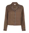 Claudie Pierlot Silk Printed Pyjama Shirt In Brown