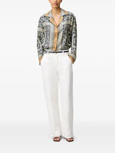 Claudie Pierlot Silk Printed Shirt In Neutrals