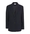 Claudie Pierlot Womens Navy Notch-lapel Single-breasted Woven Blazer In Blue