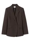 Claudie Pierlot Single-breasted Wool Blazer In Brown