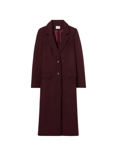 Claudie Pierlot Single-breasted Coat In Burgundy