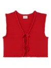Claudie Pierlot Sleeveless Crochet Vest In Red