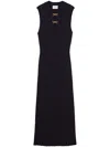 Claudie Pierlot Womens  Sheer-panel High-neck Stretch-woven Maxi Dre In Blue