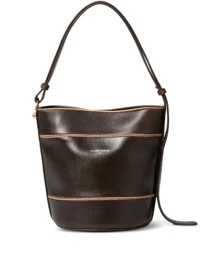 Claudie Pierlot Solveig Leather Bucket Bag In Brown