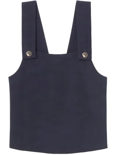 Claudie Pierlot Square-neck Top In 蓝色