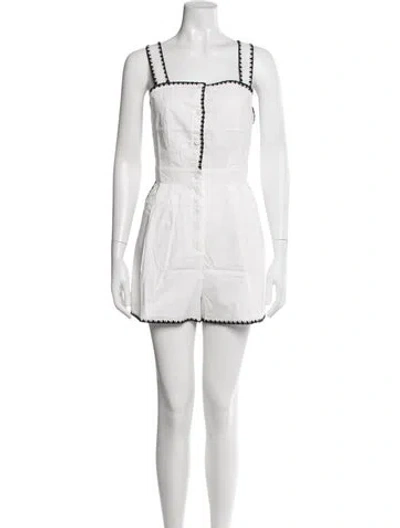 Pre-owned Claudie Pierlot Square Neckline Romper In White
