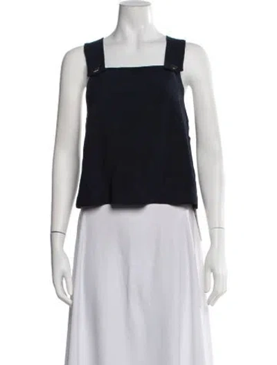 Pre-owned Claudie Pierlot Square Neckline Sleeveless Top W/ Tags In Blue