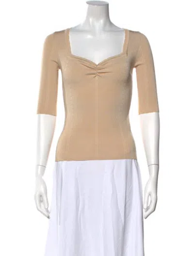 Pre-owned Claudie Pierlot Square Neckline Sweater In Neutrals