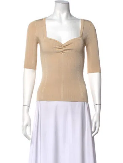 Pre-owned Claudie Pierlot Square Neckline Sweater In Neutrals