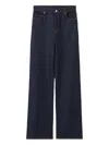 Claudie Pierlot Straight-leg Leather-patch Jeans In Blue
