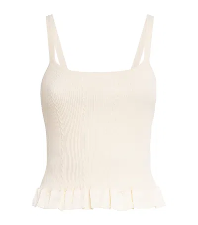 Claudie Pierlot Stretch-knit Frill-hem Top In Yellow