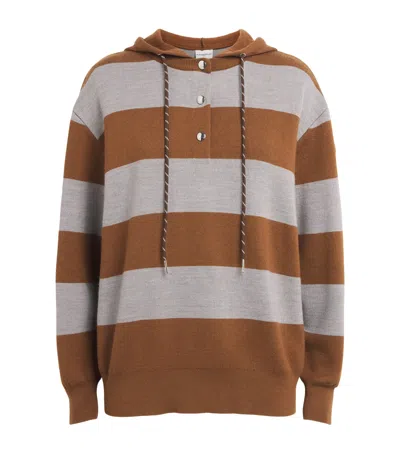 Claudie Pierlot Stripe Button-up Hoodie