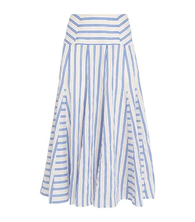 CLAUDIE PIERLOT STRIPE PEPLUM MAXI SKIRT