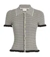 Claudie Pierlot Womens Naturels Striped Ribbed Knitted Top In Black