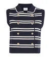 Claudie Pierlot Stripe Sleeveless Cardigan In Blue