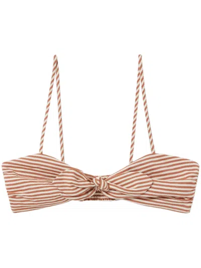 Claudie Pierlot Striped Bandeau Top In 褐色