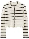 Claudie Pierlot Striped Cardigan In White