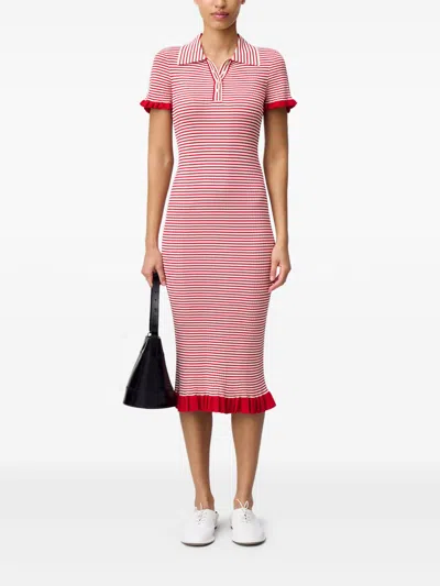Claudie Pierlot Striped Dress In Red